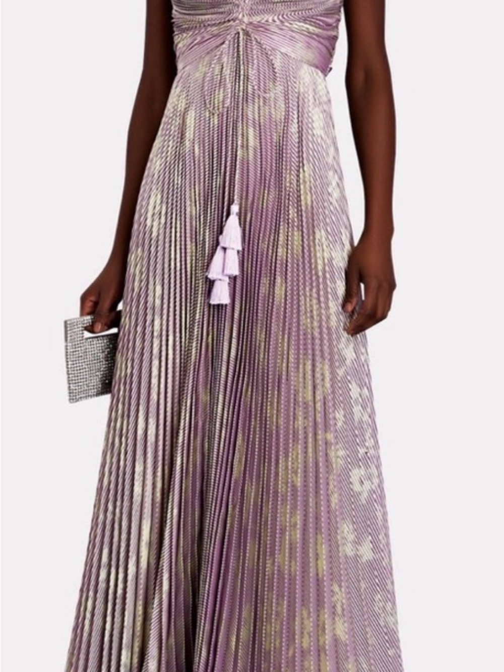 SOLD. Alexis Lavender Pleated Spaghetti-Strap Maxi Dress - Picture 4 of 7